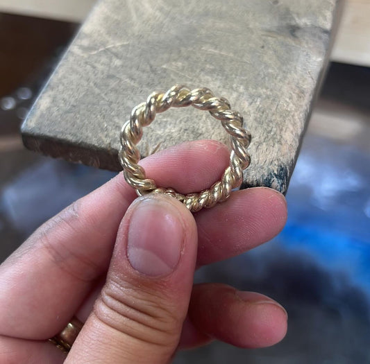 Handmade Solid Yellow Gold Wrap Ring (Ready to Ship)